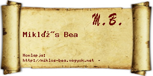 Miklós Bea névjegykártya
